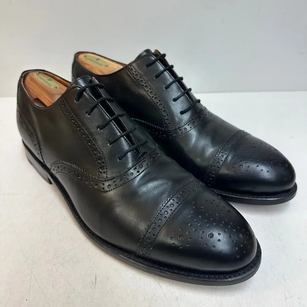 VGUC Grant Stone x J. Crew Ludlow Wingtip Oxford Black Calf Bench Made 11.5 D